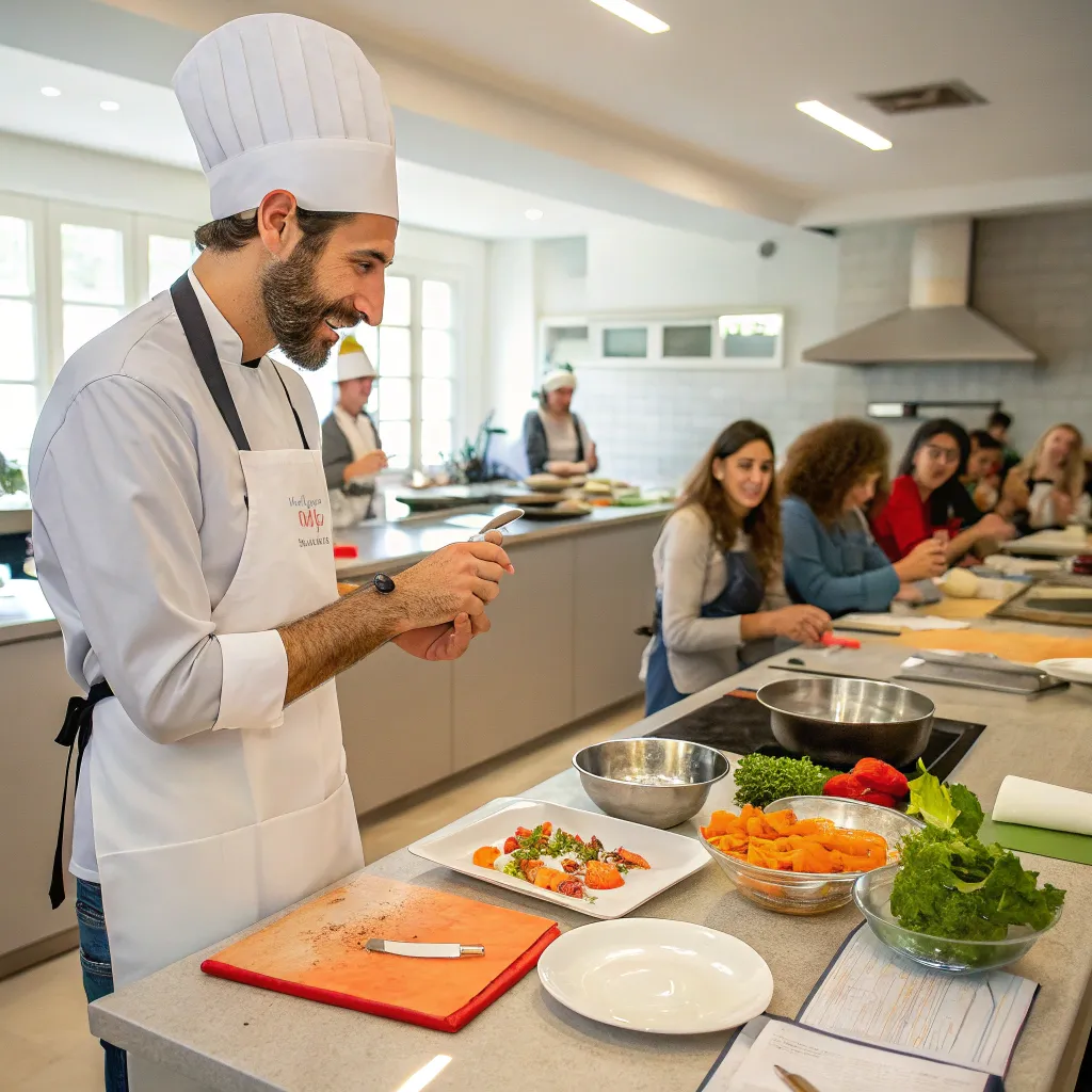 Chef teaching a class